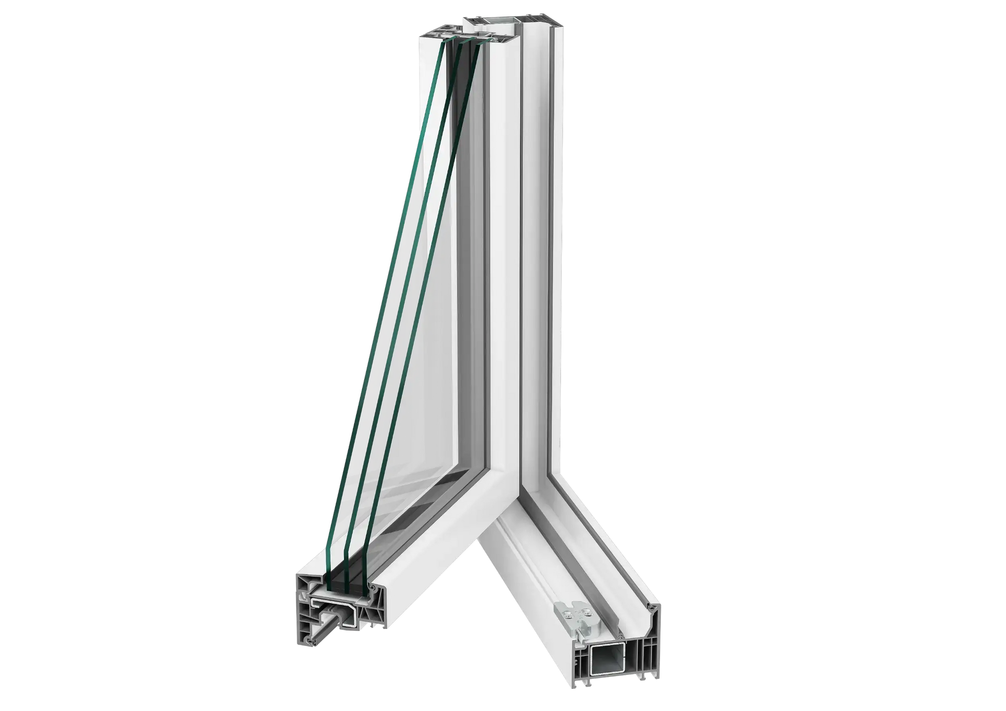 Fenêtre battante PVC vue de coupe technique 2