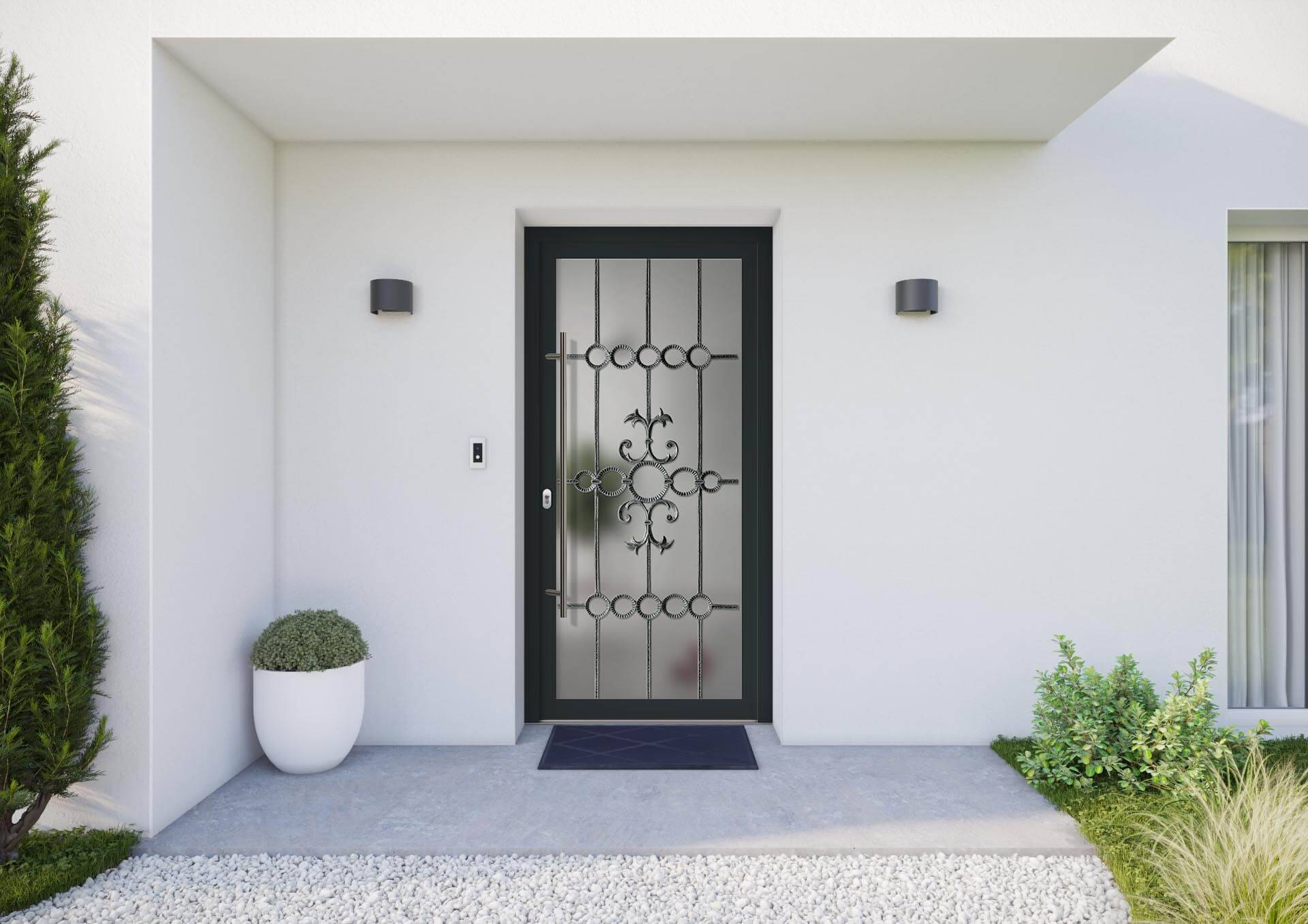 Porte d'entrée aluminium vitrée sur mesure | TRYBA