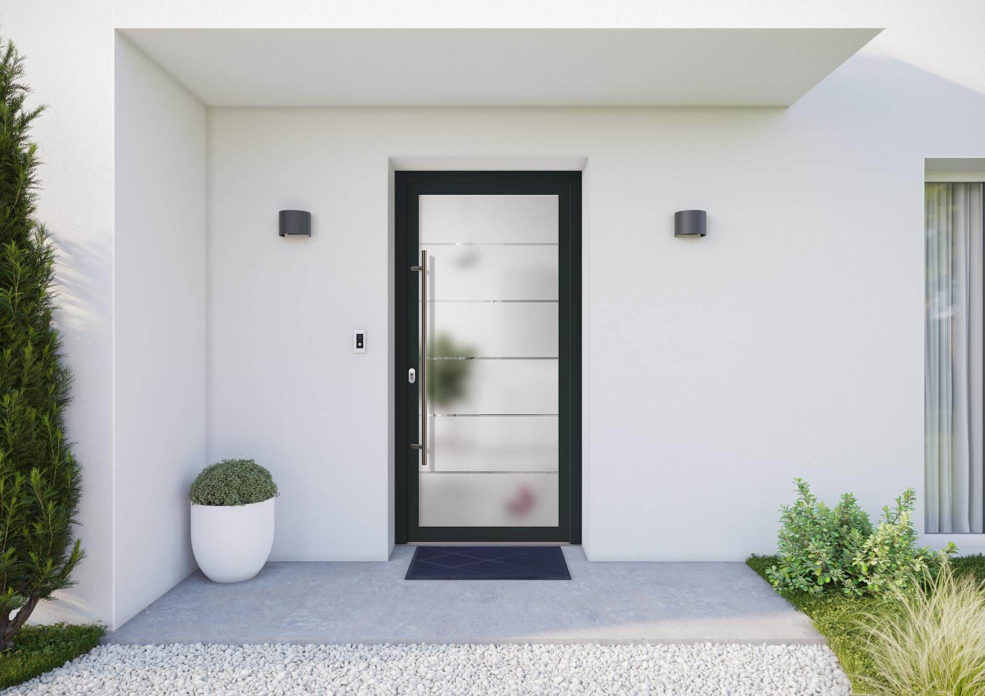 Porte d'entrée aluminium sur mesure - Porte en alu extérieure | TRYBA