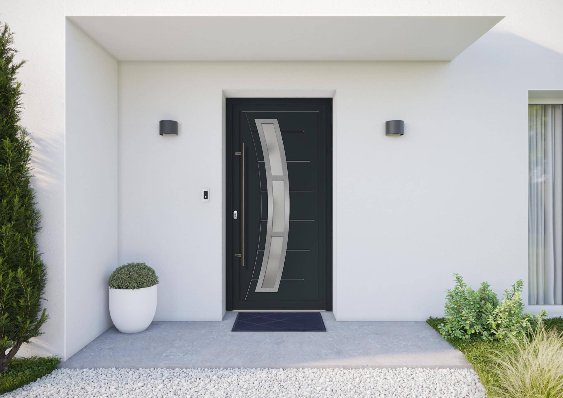Porte d'entrée aluminium sur mesure - Porte en alu extérieure | TRYBA