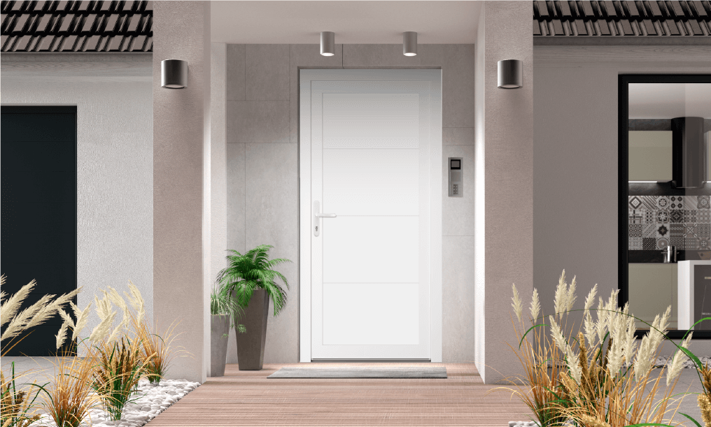 Porte d'entrée PVC vue extérieure 2