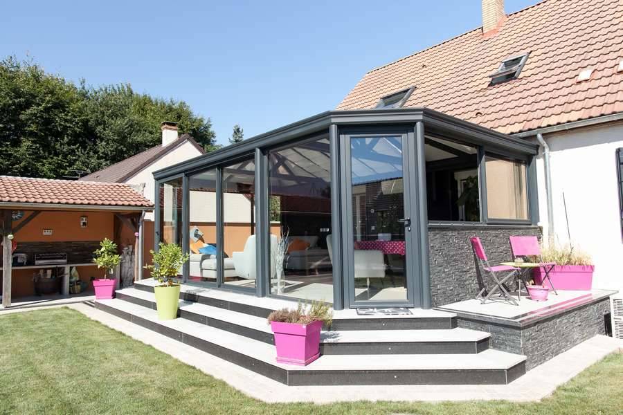 véranda pans coupés